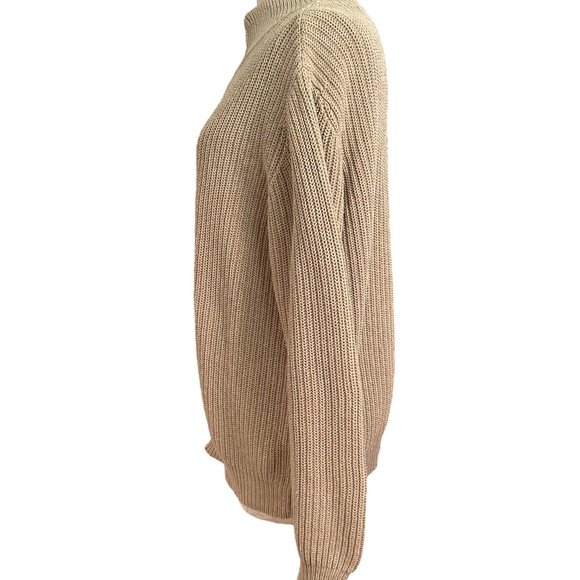 LL.. Bean Men's Cotton Zip Sweater Cardigan Khaki Large - Picture 6 of 11